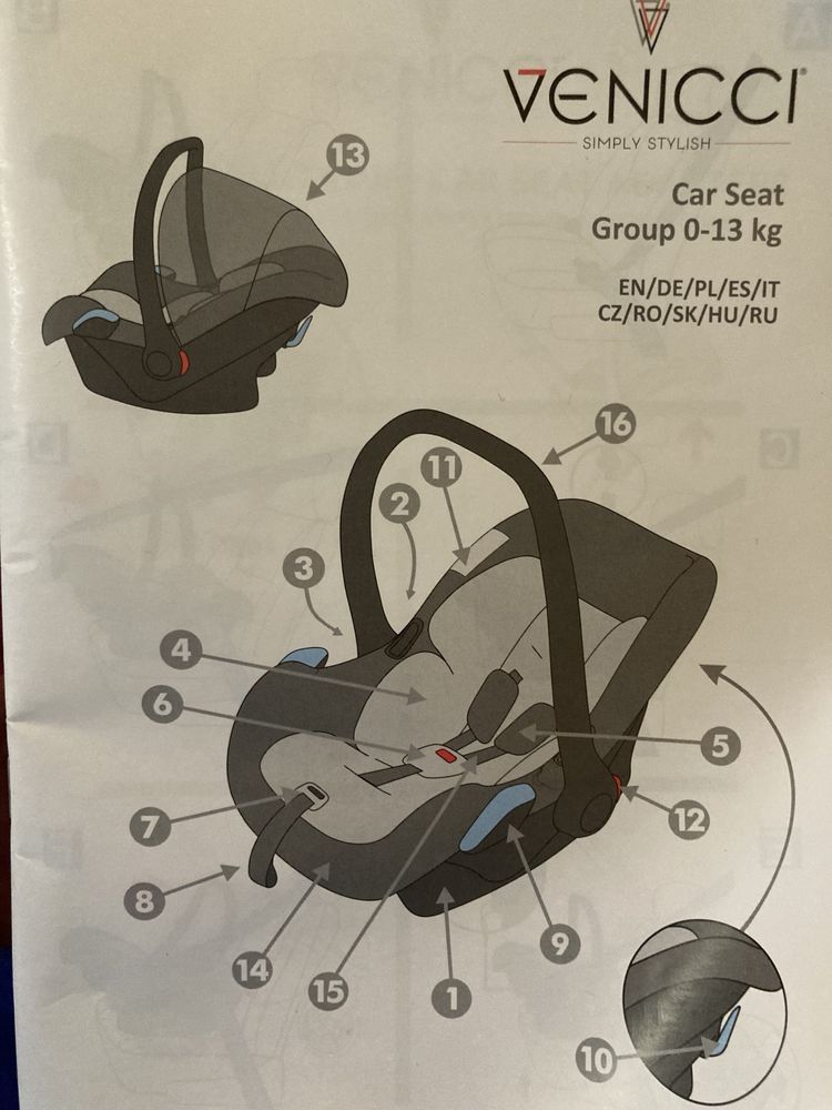 Детское Авто-кресло VENICCI TINUM 2.0