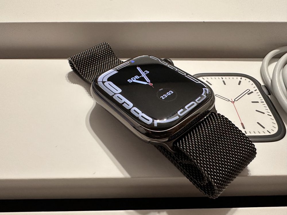 Apple Watch 7 45mm Graphite Steel bransoleta e-sim
