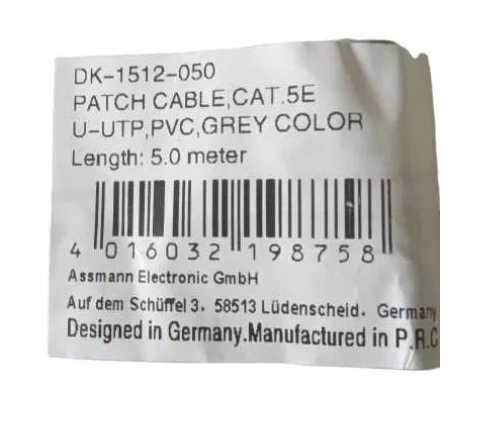 Kabel sieciowy DIGITUS U-UTP RJ45 Cat 5E-5m szary