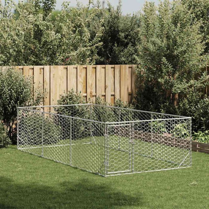Vidaxl Zewnętrzna Buda Dla Psa Z Drzwiami 2X4X1 M Stal Ocynkowana