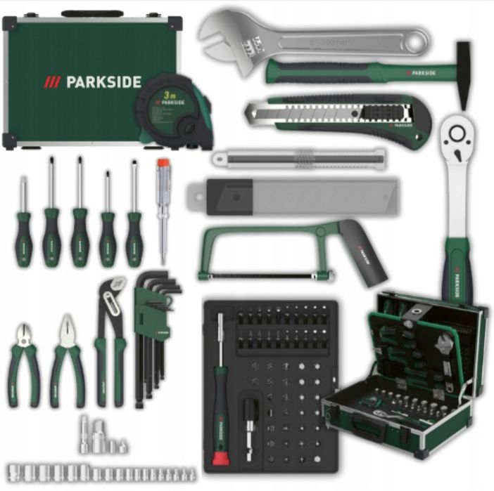 Walizka narzędziowa Zestaw NARZĘDZI PARKSIDE 108 EL duża ALU walizka