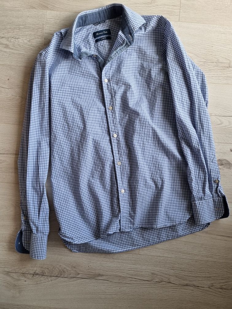 Massimo Dutti, slim fit, koszula męska, długi rękaw, w kratkę, rozm. M