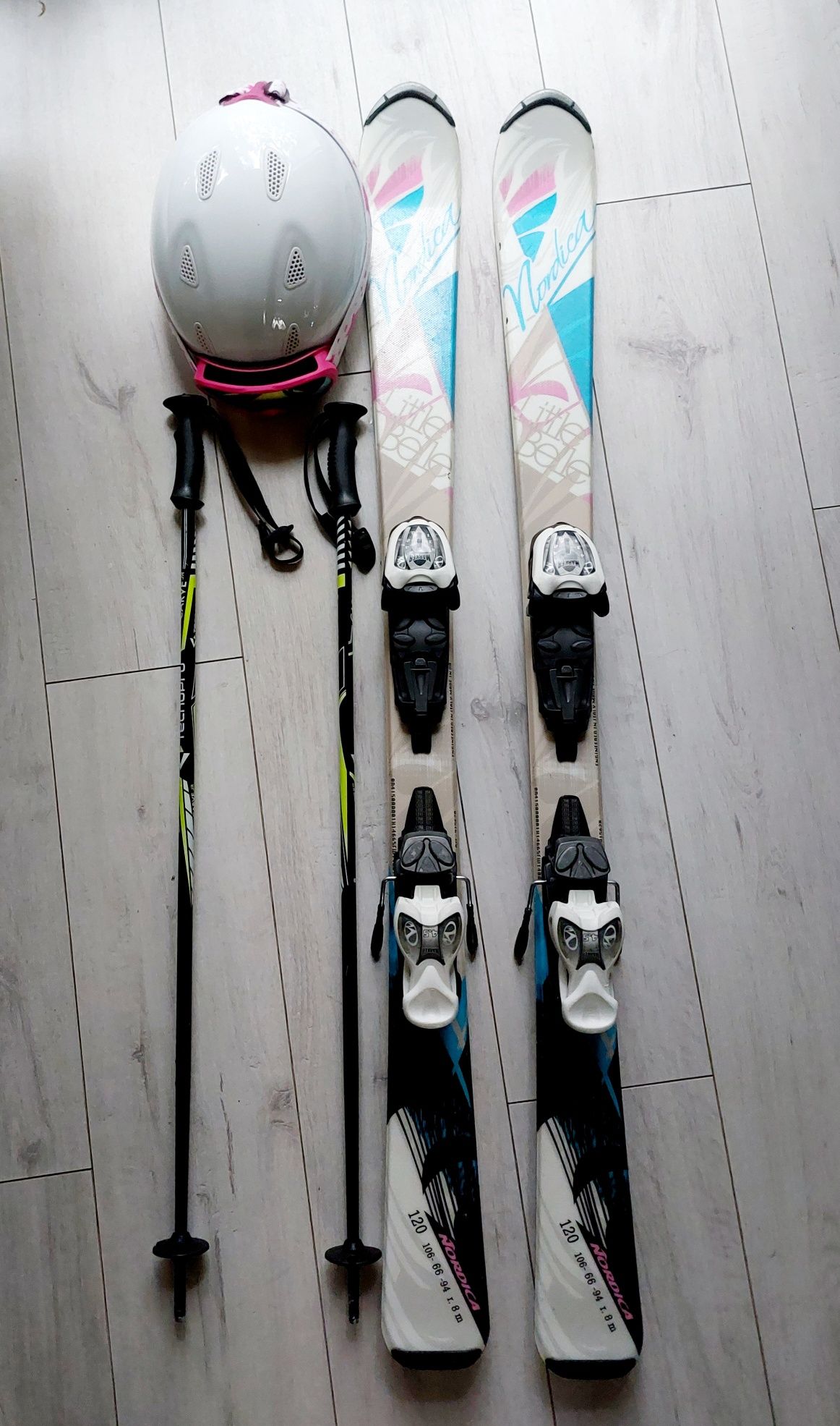 Komplet narciarski narty dla dziecka zielona góra