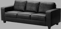 Zestaw Ikea sofa i dwa fotele Skogaby czarny