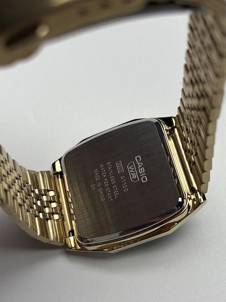 Casio a-1100g, золотистий годинник, касіо вінтаж