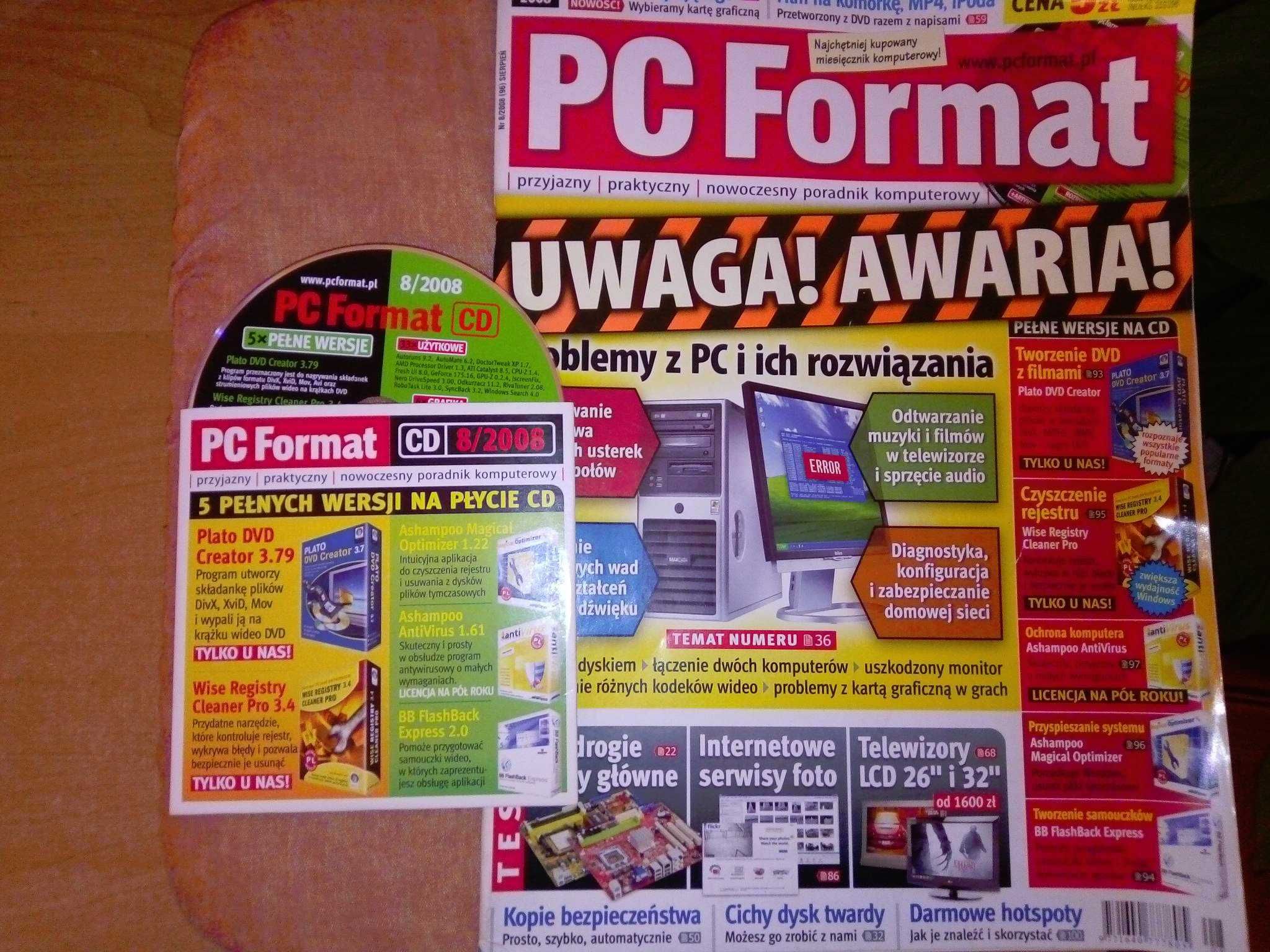 PC Format 8 2008 sierpień (96) Gazeta + płyta CD Czasopismo