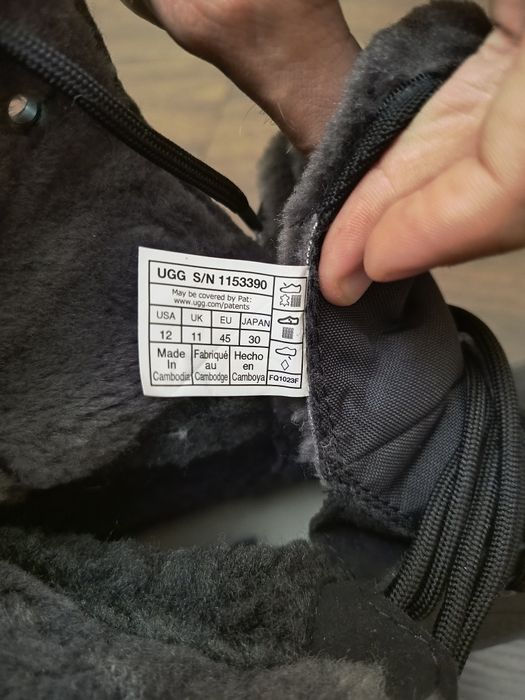 Чоловічі зимові чоботи Уггі CORDURA UGG 45 30 см Чорні