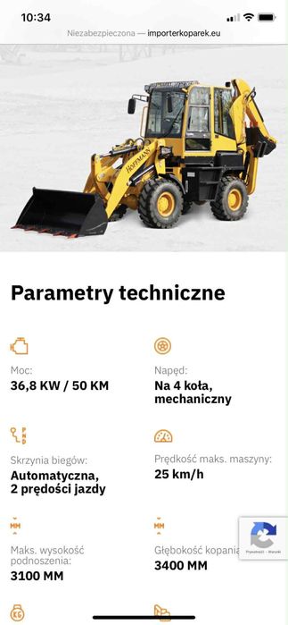 Sprzedam koparko- ladowarke Rok produkcji: 2020