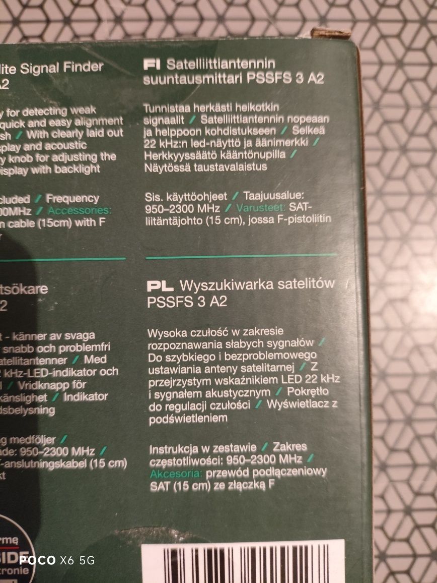 Parkside PSSFS 3 A2 wyszukiwarka satelitów nowa