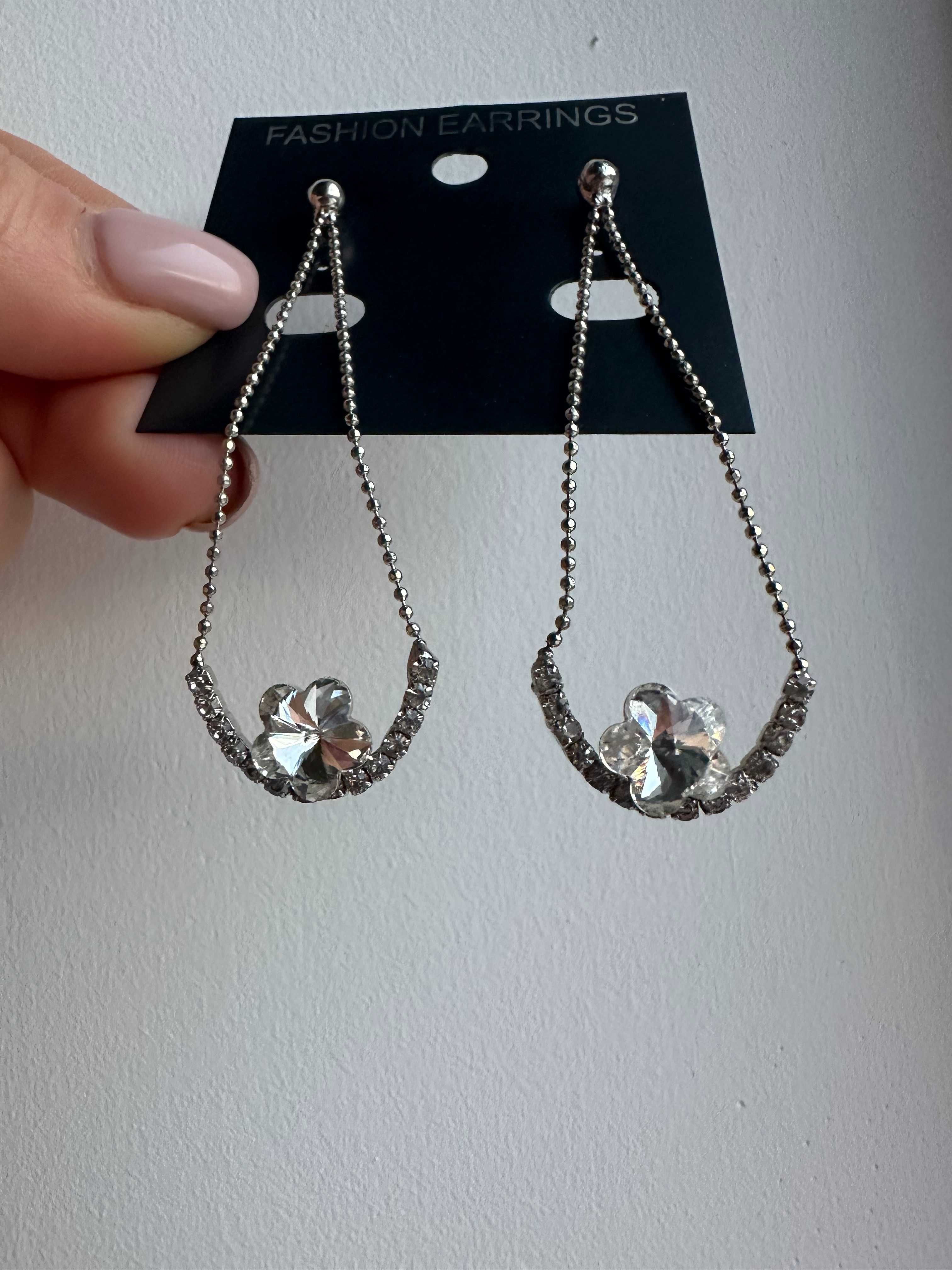 Kolczyki wiszące Nowe z metką Fashion Earrings ze srebrnymi cyrkoniami