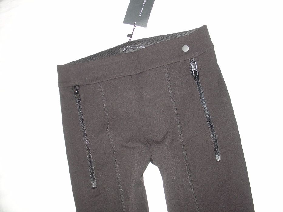 zara spodnie damskie z zamkami wąskie roz xs nowe