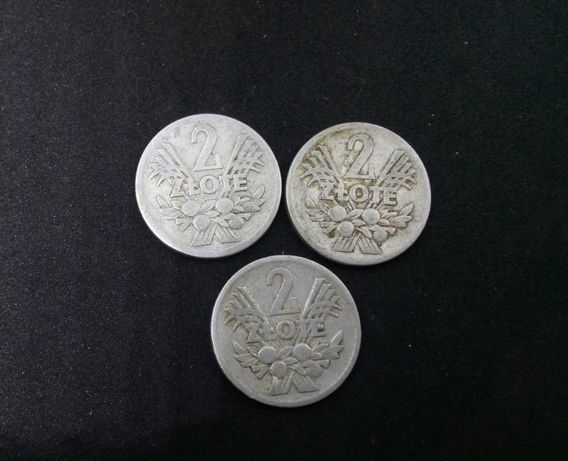 Monety 2 złote z 1958 i 1973 roku