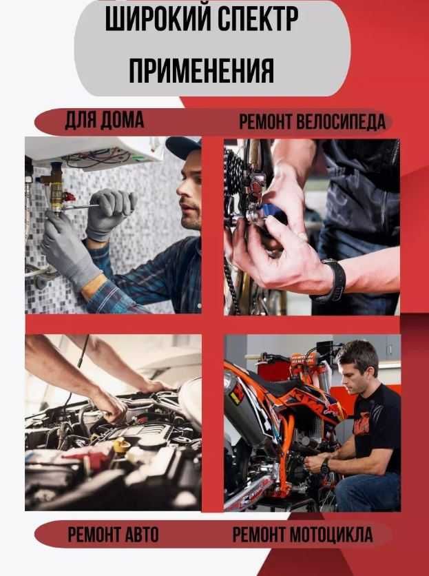 Компактний Набір інструментів 46 предметів у кейсі для дому та авто