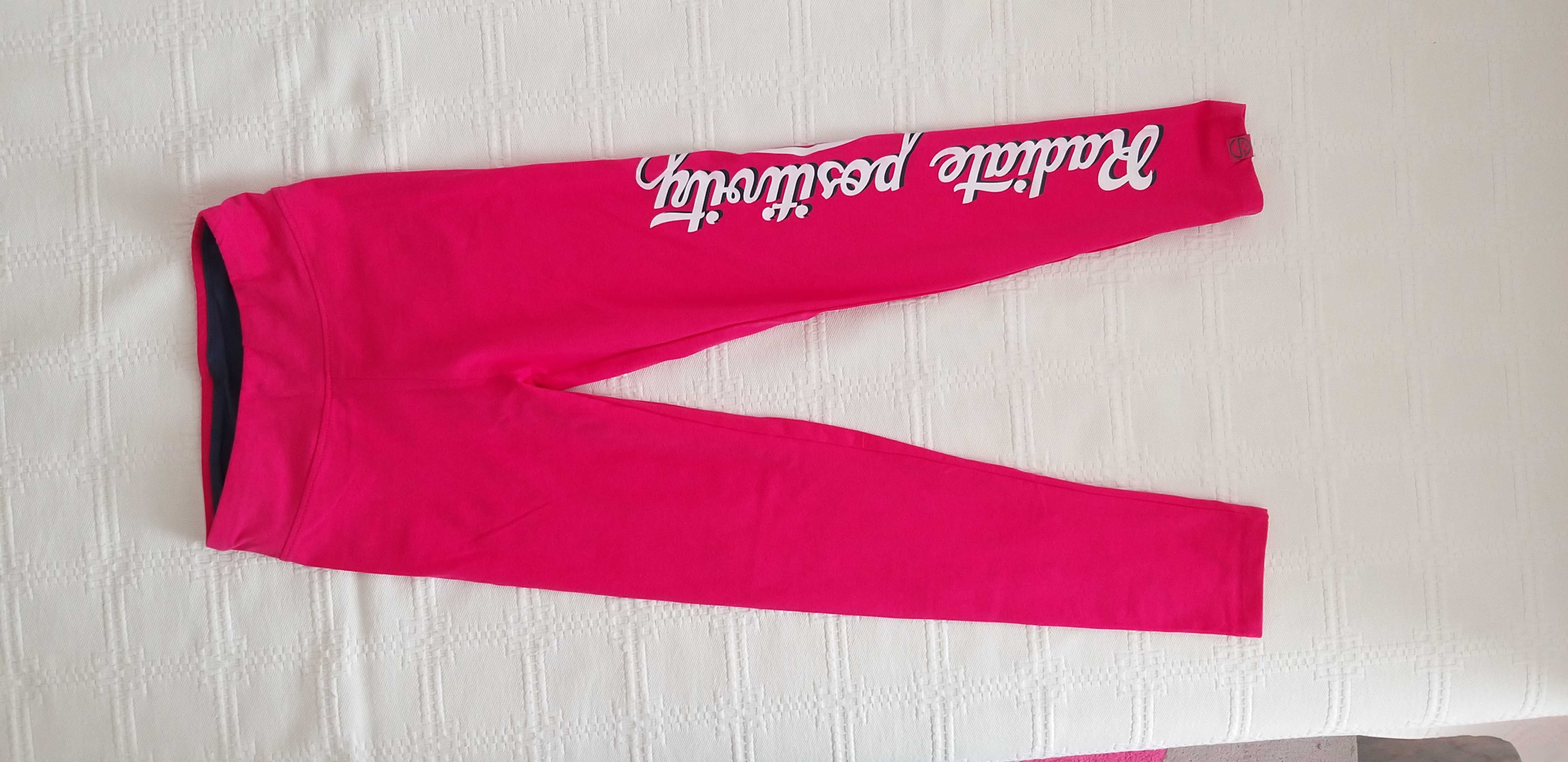NOWE legginsy dziewczęce treningowe różowe Smyk rozmiar 146