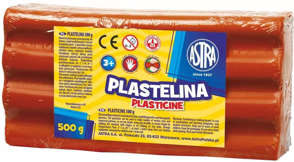 Plastelina 500 g, czerwona. Astra