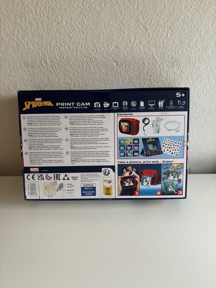 Câmara Fotográfica Instantânea 3 em 1 Print CAM Spider-Man Lisciani