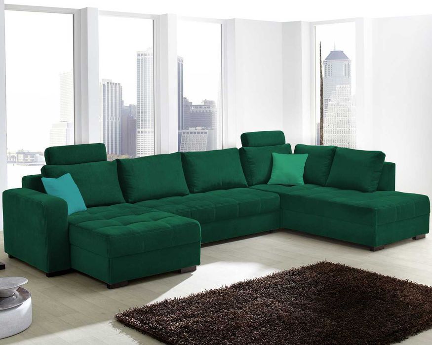 Duży NAROŻNIK PORTOS U z funkcją spania. Wysyłka Próbek tkanin GRATIS!