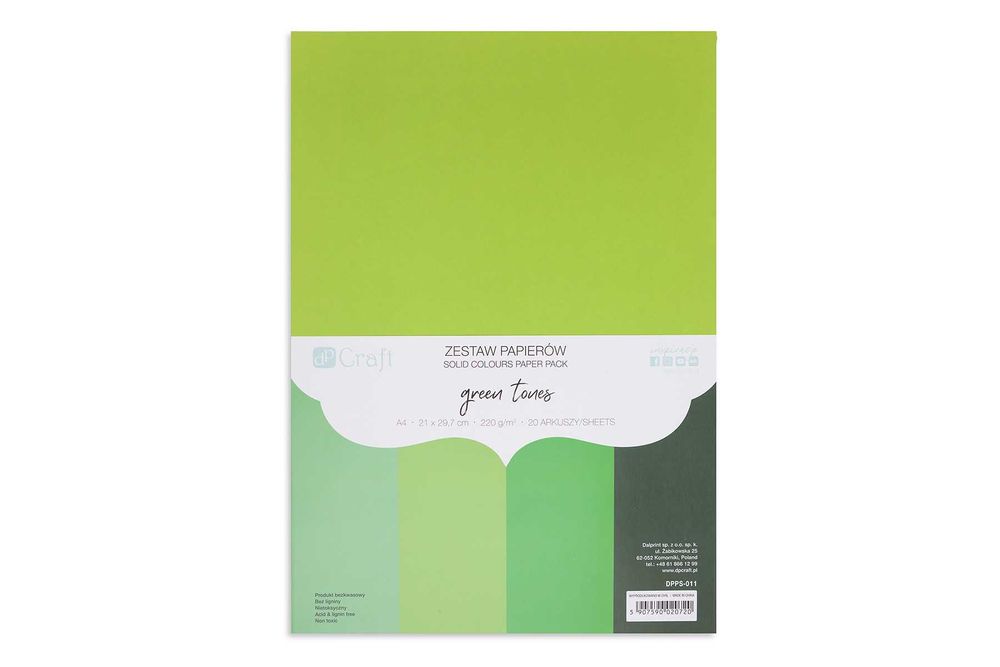 Zestaw papierów a4 220g - 1opak./20ark. GREEN TONES