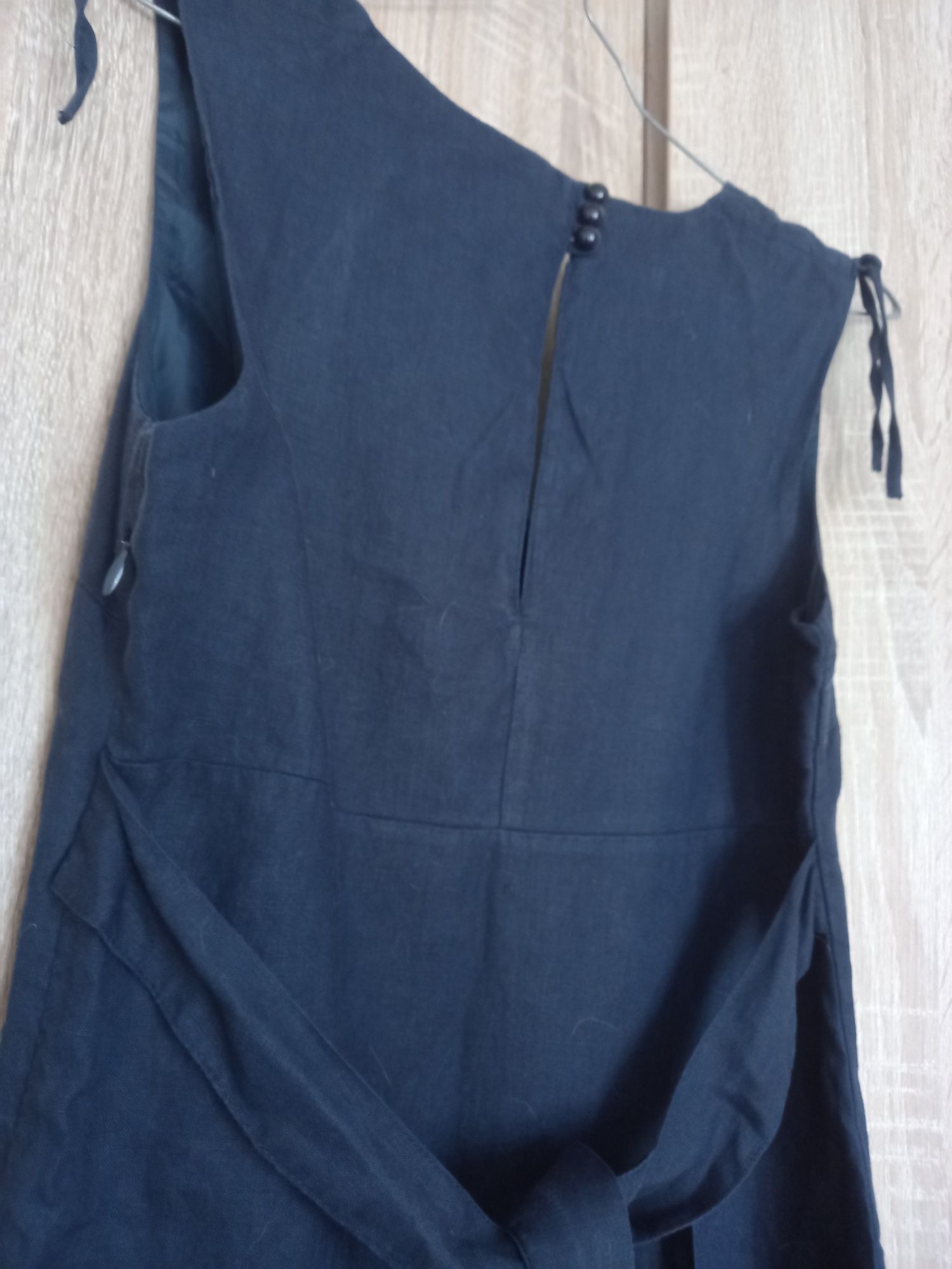 Granatowa, lniana sukienka rozmiar 36 Va Vite