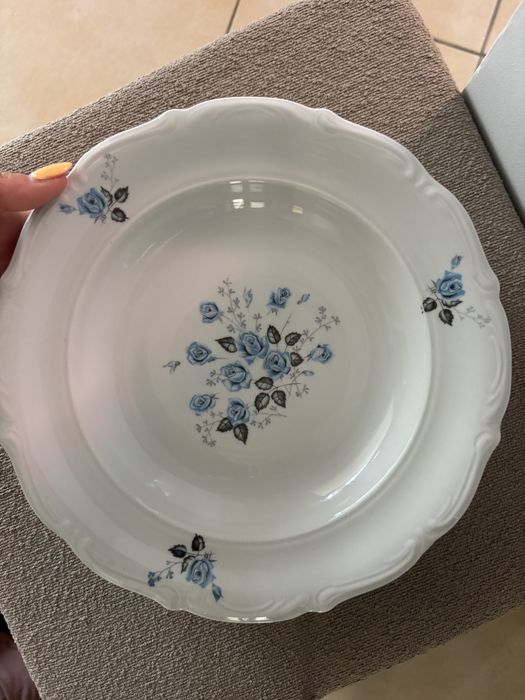 Talerze Wałbrzych PRL zestaw obiadowy porcelana