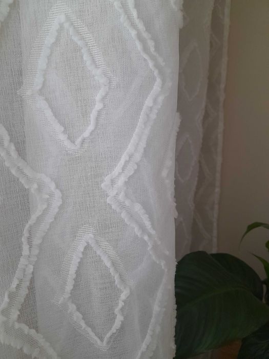 Zestaw biała firana na taśmie 140x260