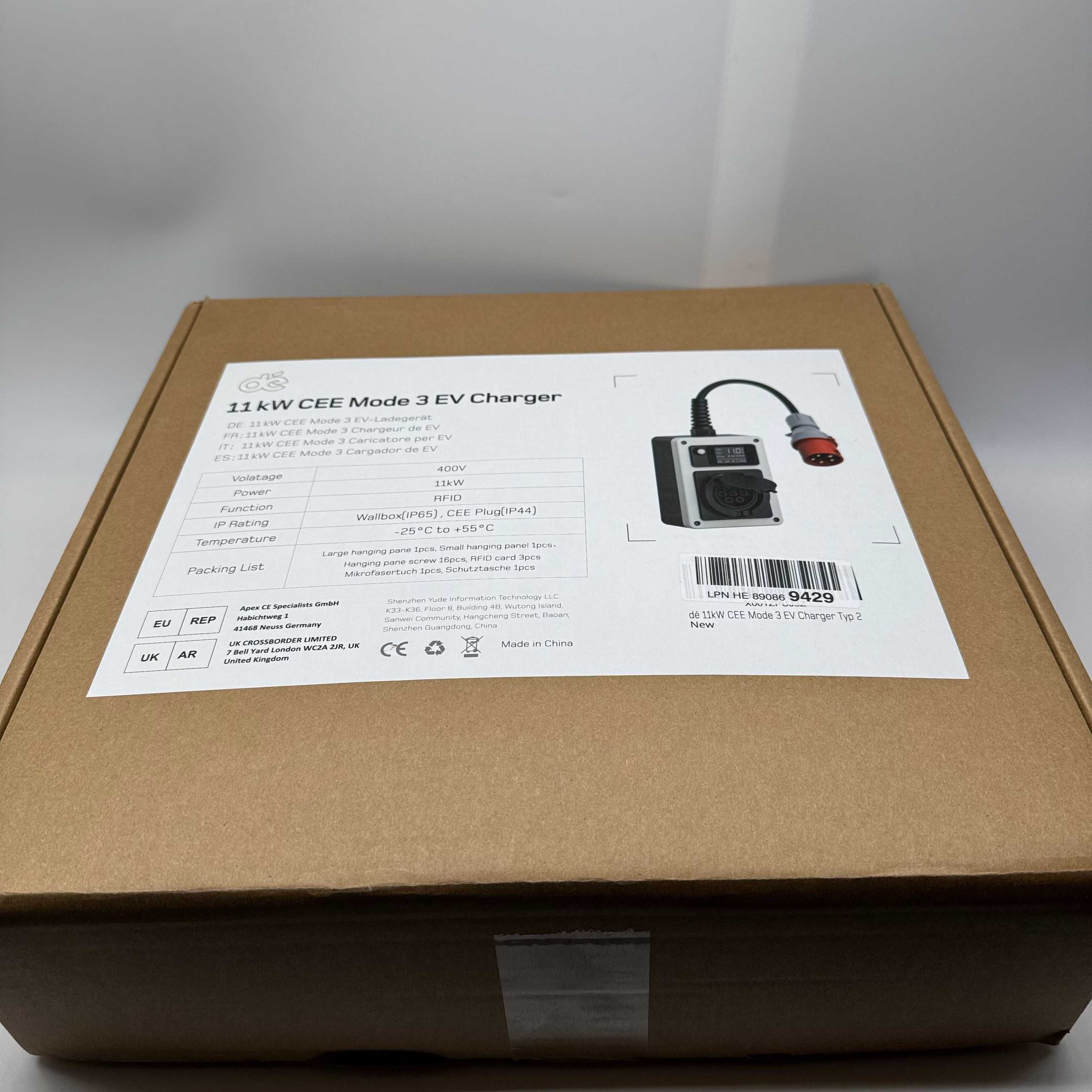 dé Przenośny wallbox 11 kW z aplikacją EV Charger CEE gniazdo typu 2