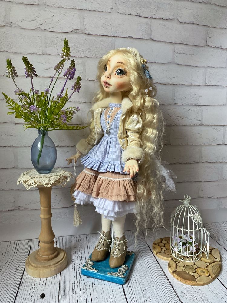 Текстильна шарнірна лялька Ангел