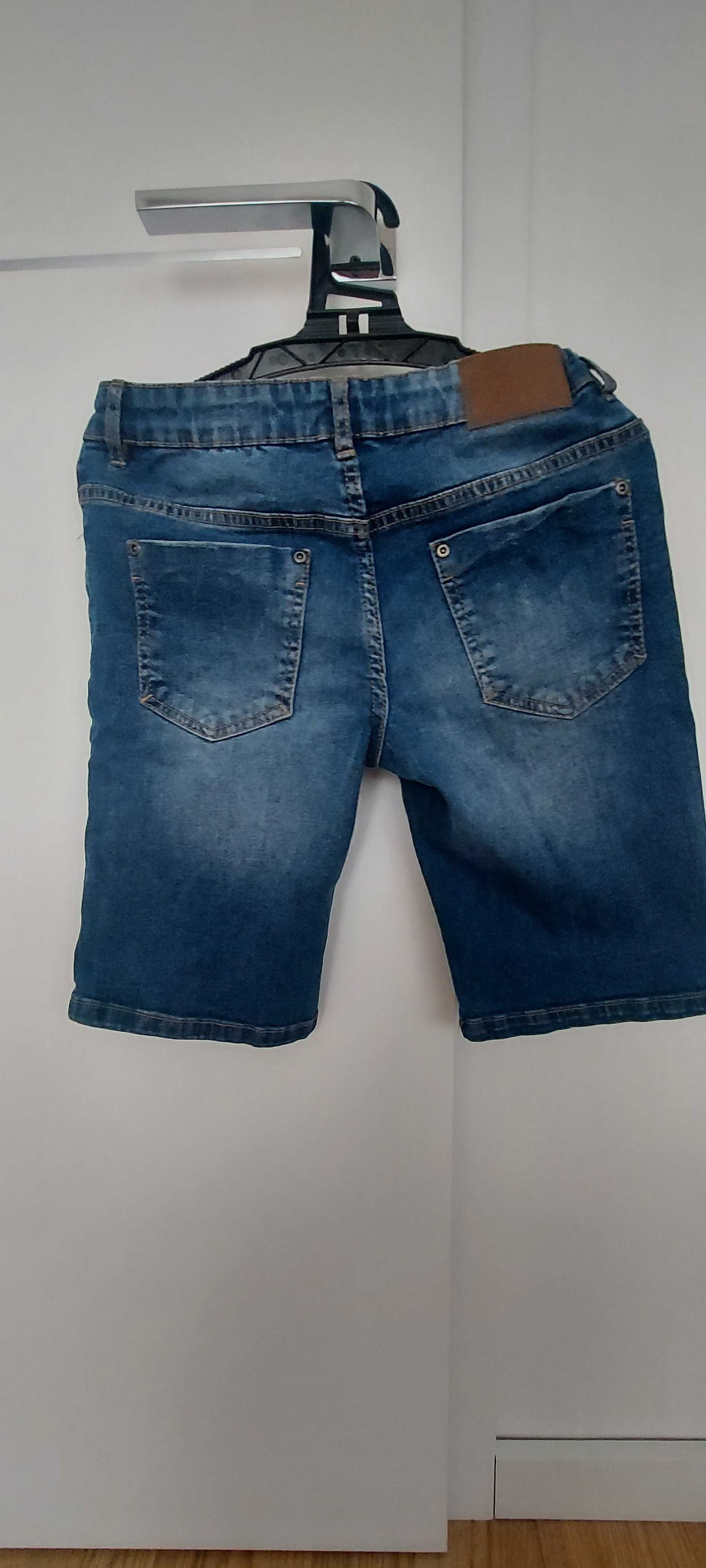 Spodenki jeans krótkie 134 cm