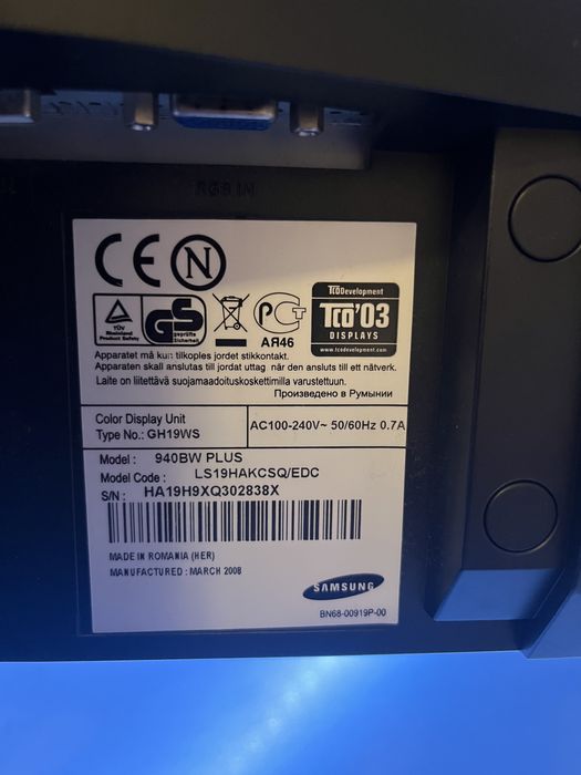 Monitor Samsung Syncmaster 940bw