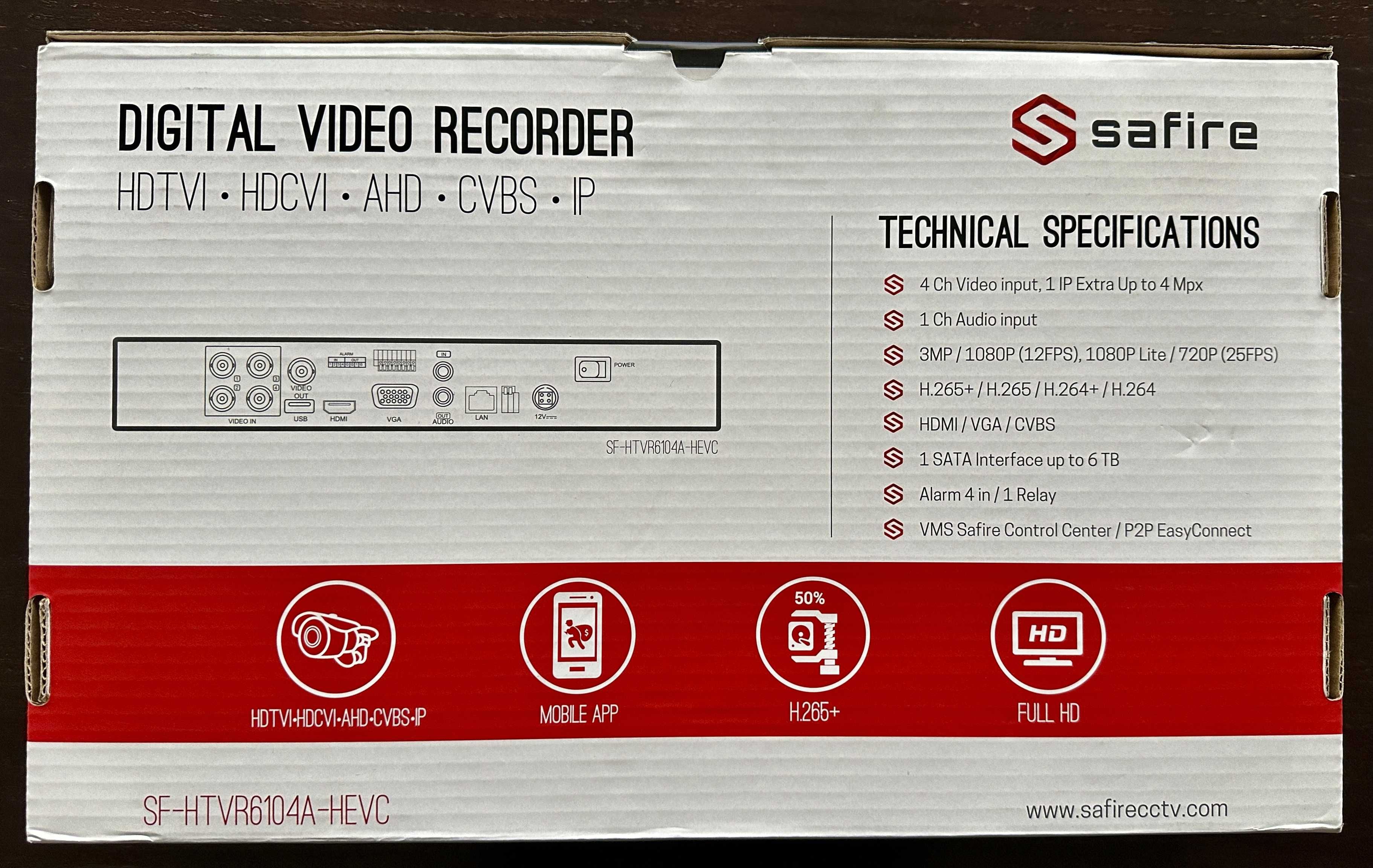 Videogravador Safire SF-HTVR6104A-HEV 5n1