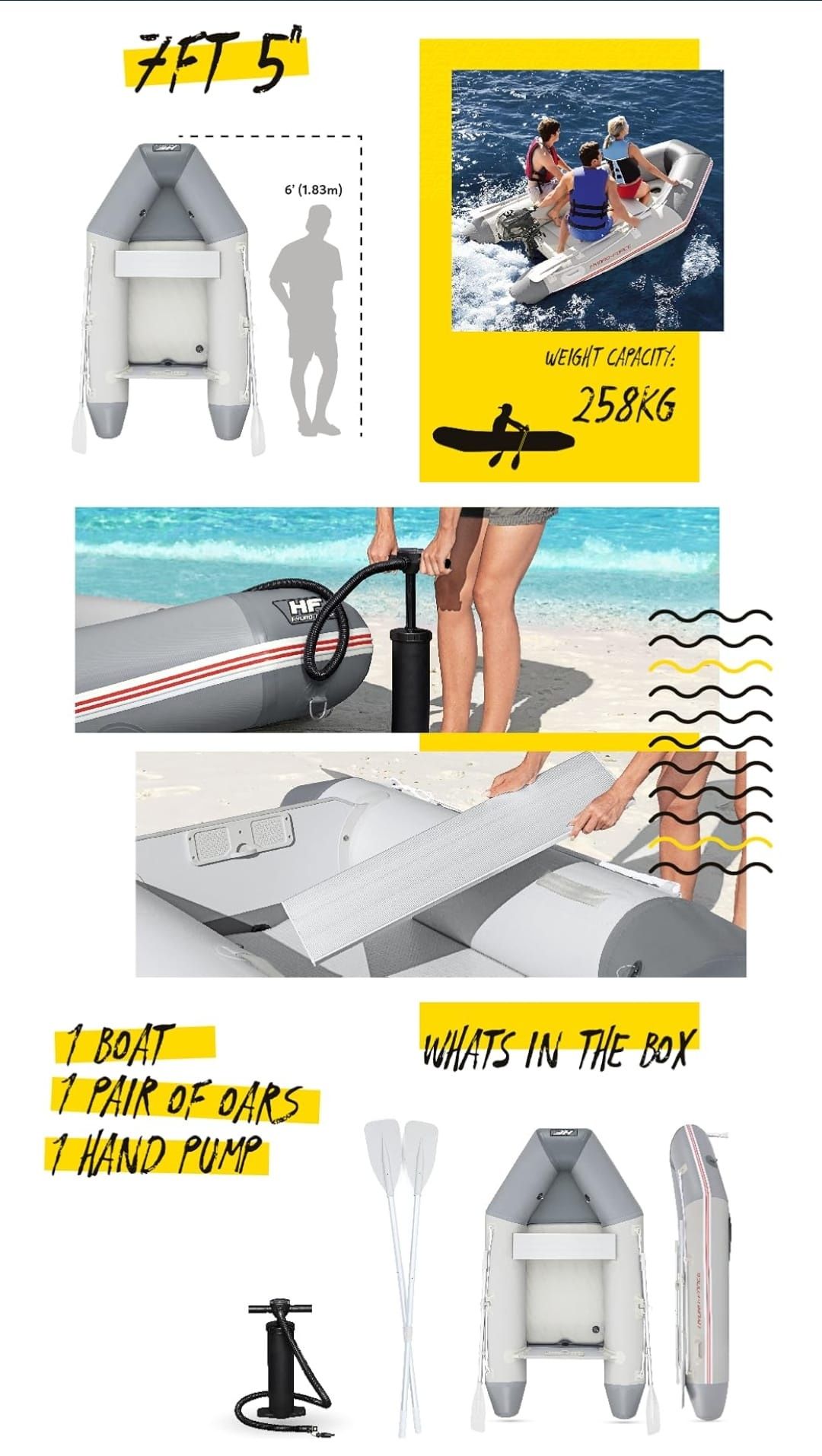 Barco Insuflável Bestway Hydro-Force Caspian - Novo