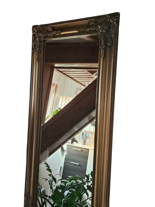 Złote lustro 160x40 vintage złota rama stara retro barok