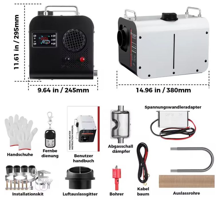 Webasto 12/230v 8kw bluetooth  ogrzewanie postojowe garażu, altanki, p