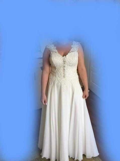 Suknia ślubna w kolorze ecru, na 156 cm, z salonu Eurostyl + welon