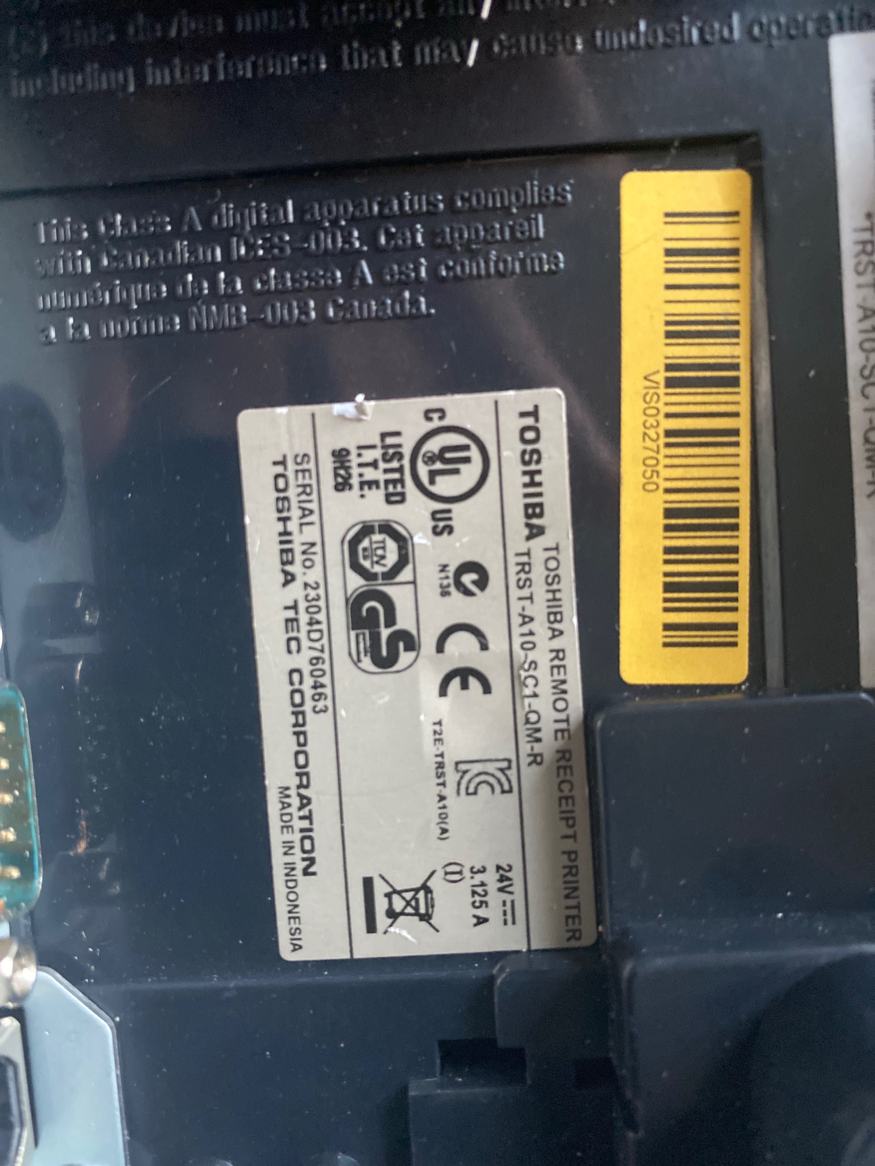Drukarka termiczna Toshiba remote receipt printer trst a10 sc1 qm r