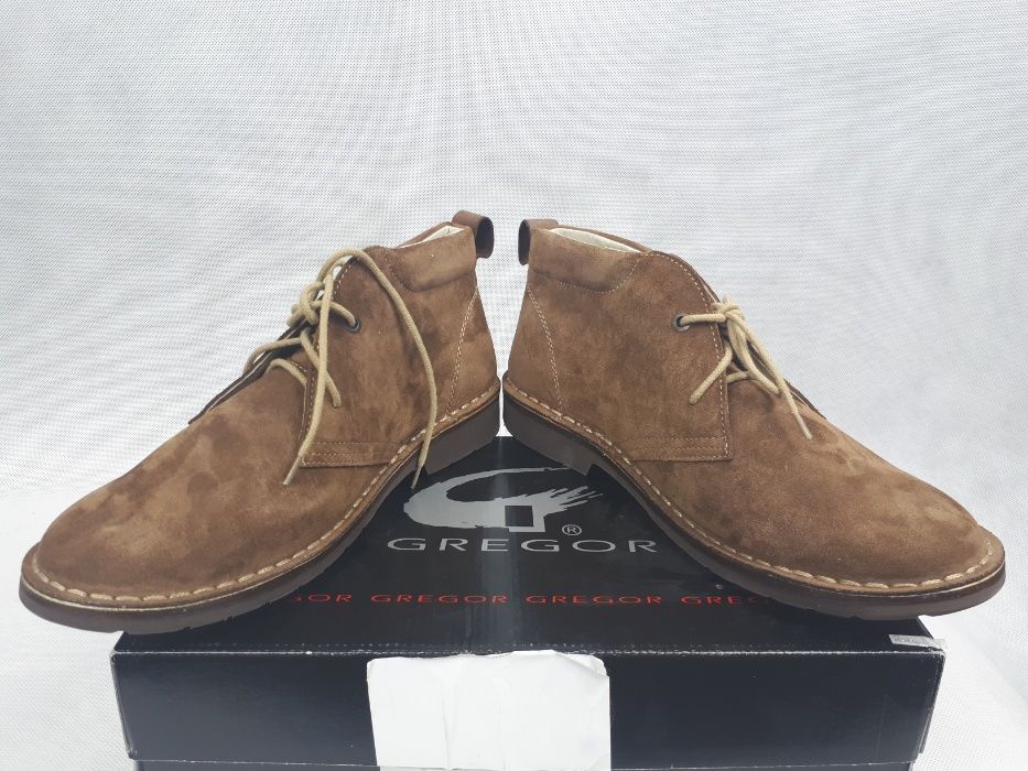 Nowe trzewiki męskie GREGOR zamszowe brąz 44 skóra botki