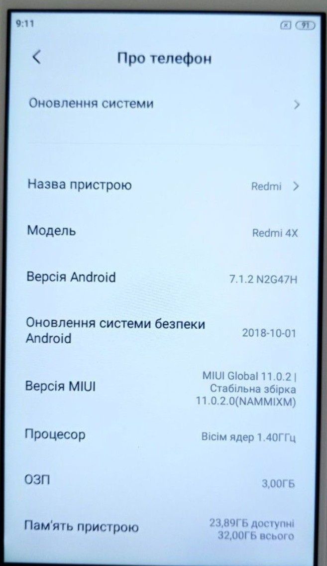 Смартфон Xiaomi Redmi 4X Black 3/32gb глобальна