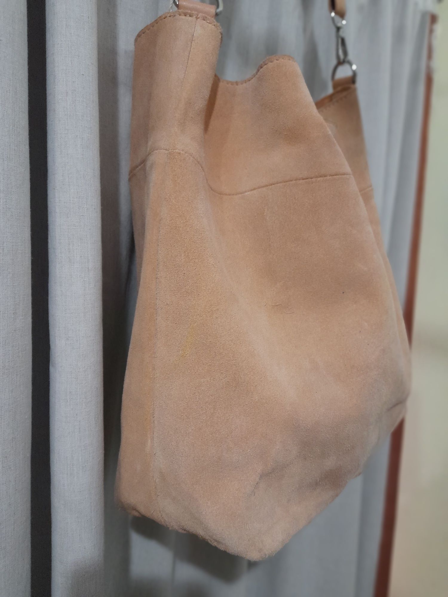 Замшевая сумка шоппер Kiomi персиковый цвет