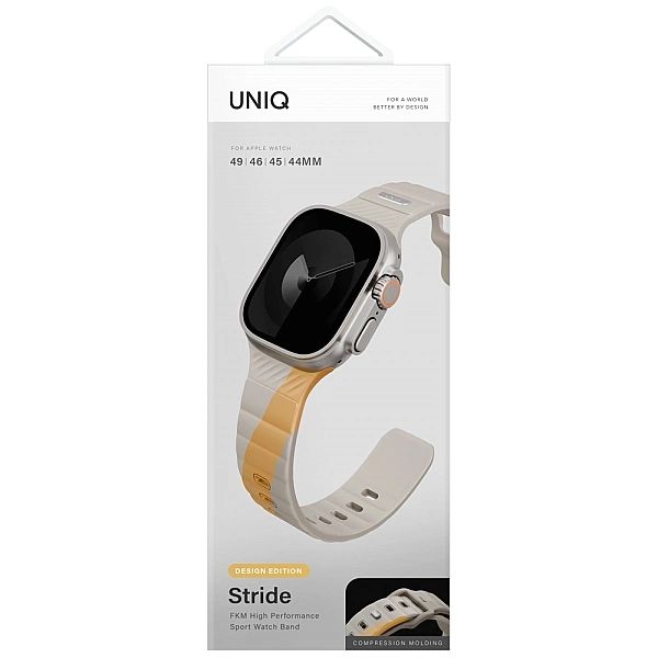 Pasek UNIQ Stride De Rubber na Apple Watch 44 / 45 / 46 / 49 mm - beżo