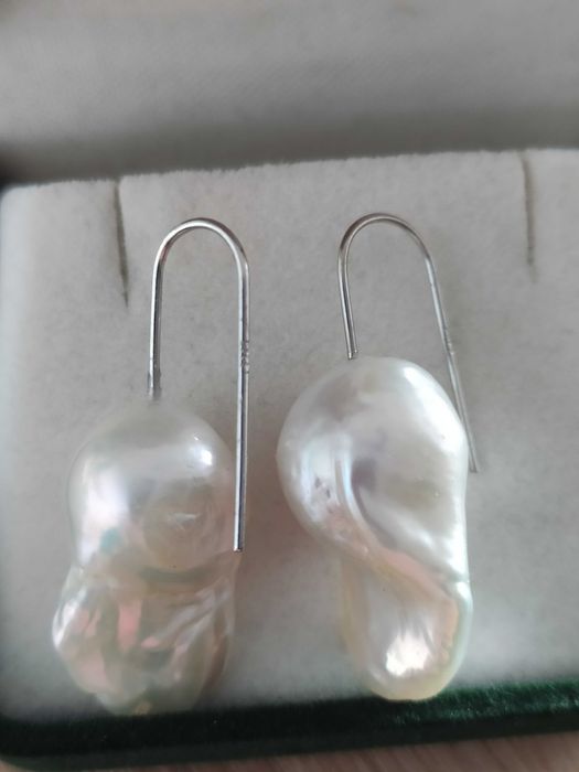 Srebrny kolczyki z pereł naturalnych