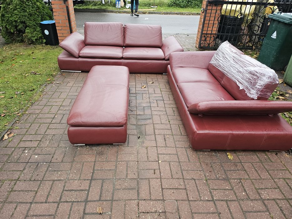 Duzy skórzany wypoczynek