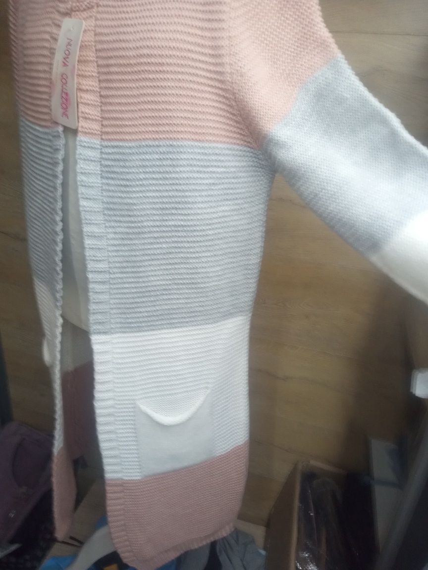 Sweter/kardigan długi 3 kolory wyprzedaż Włoska produkcja wyprzedaż