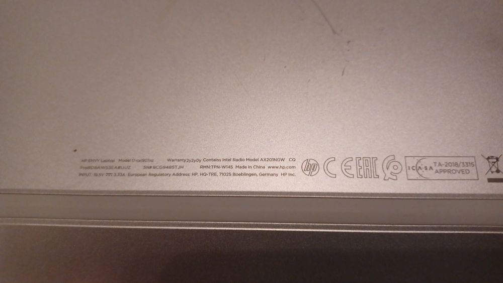 HP ENVY 17 17-ce1907nz procesor i7 10th generacji Win 11