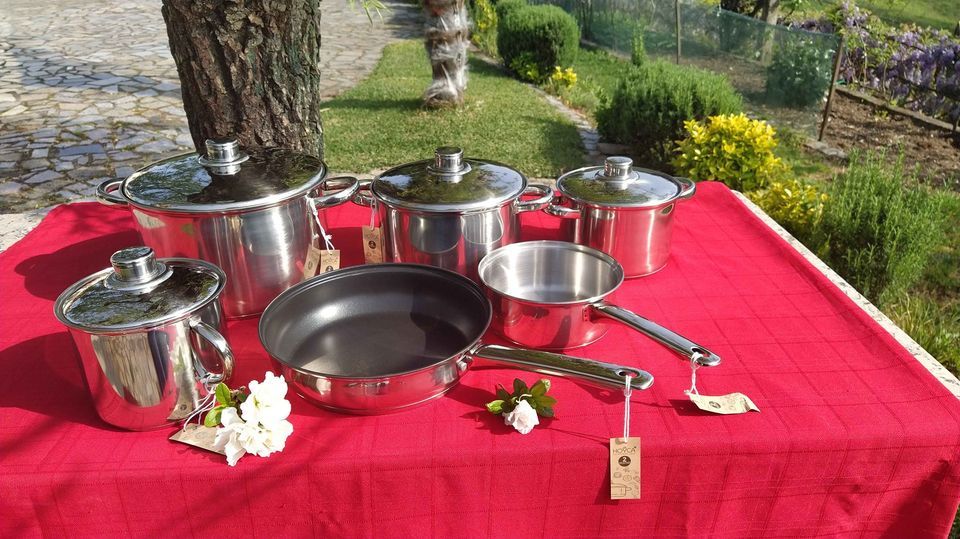 TREM EM INOX *NOVO* 9 PÇS -  INDUÇÃO