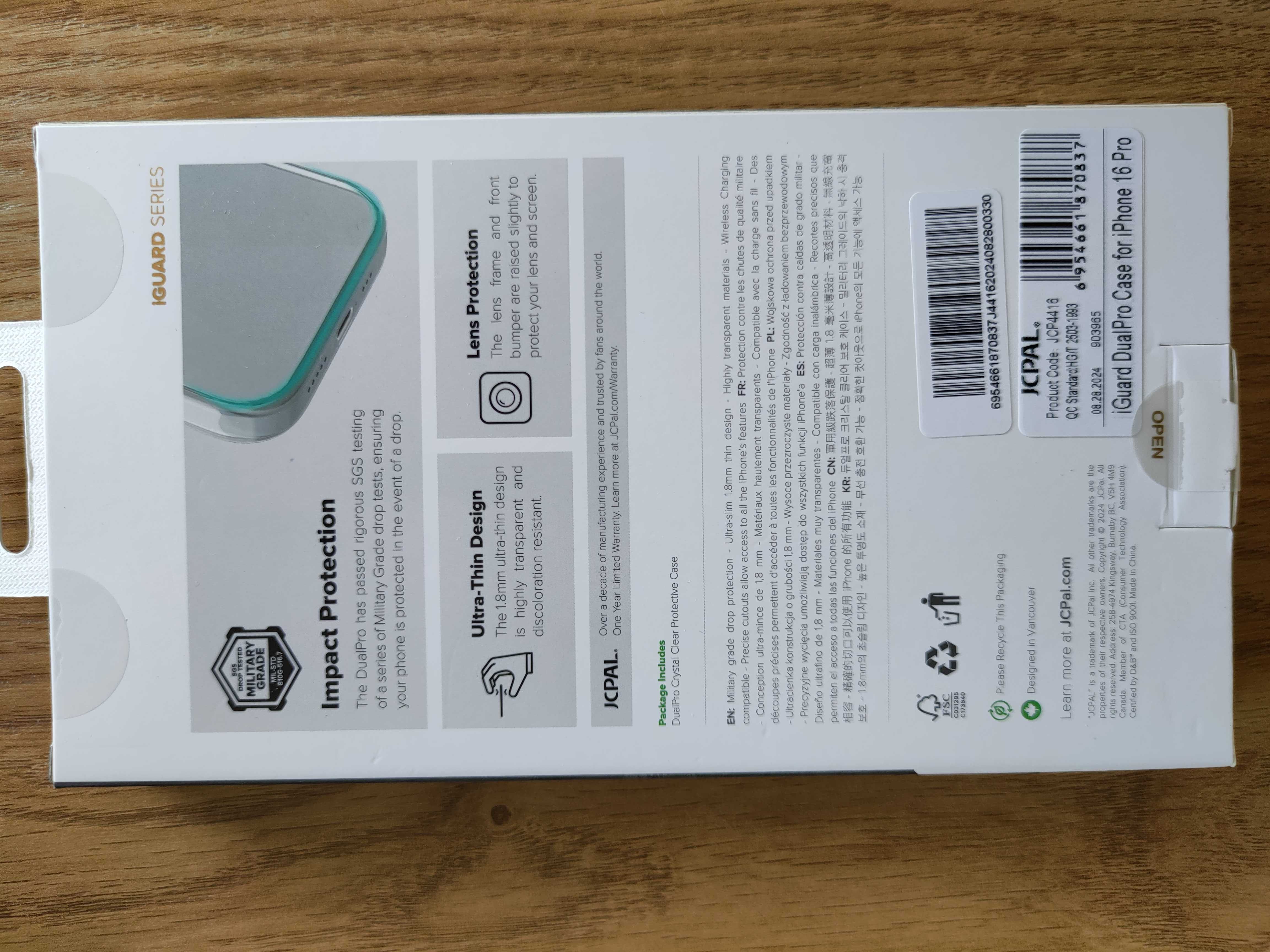 Etui dla iPhone JCPAL DualPro Case 16 Pro plecki obudowa NEW wys 1zł