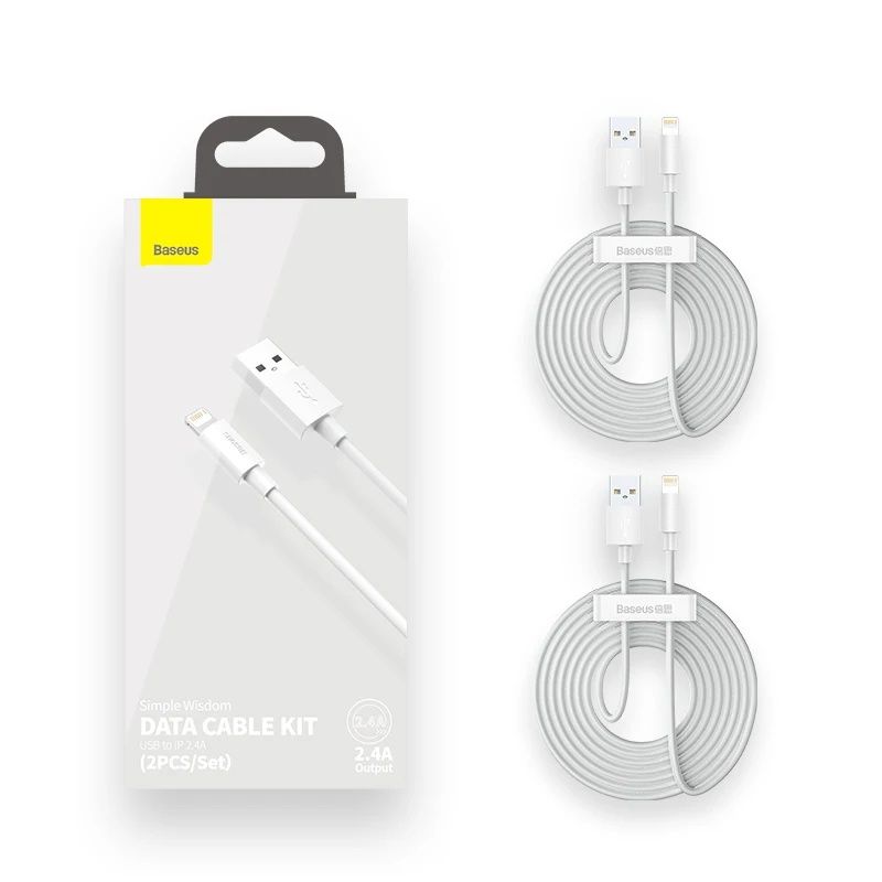 Комплект 2 кабеля Baseus Cable Kit USB to iPhone 1.5m (2pcs/set)