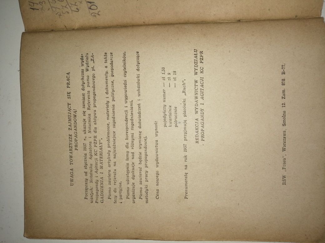 Broszura propagandowa PZPR z PRL z 1957r