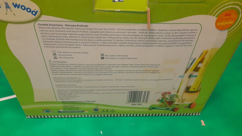 Chodzik pchacz drewniany skaczace króliki