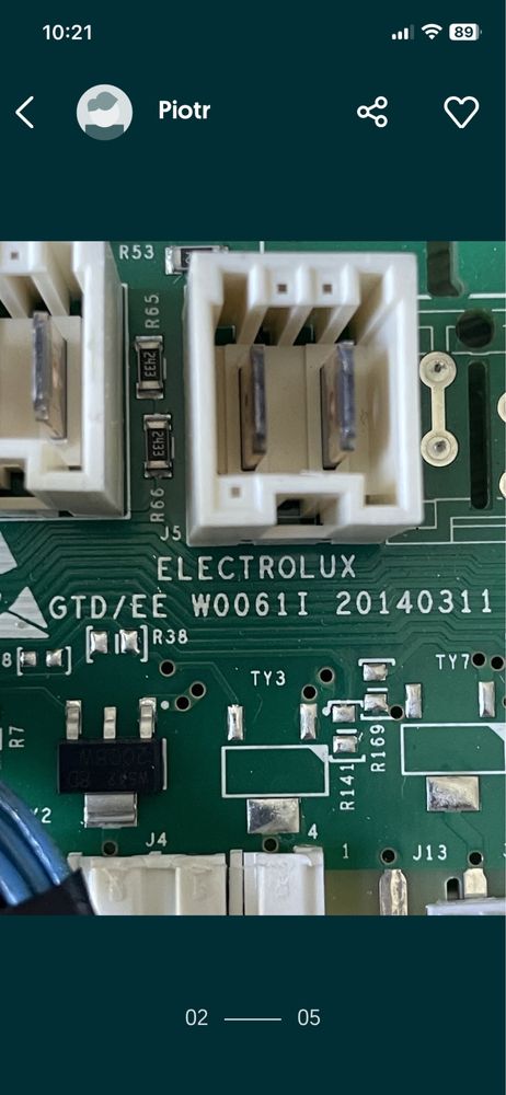 Ptyta gtówna pralki electrolux. EWX13611
