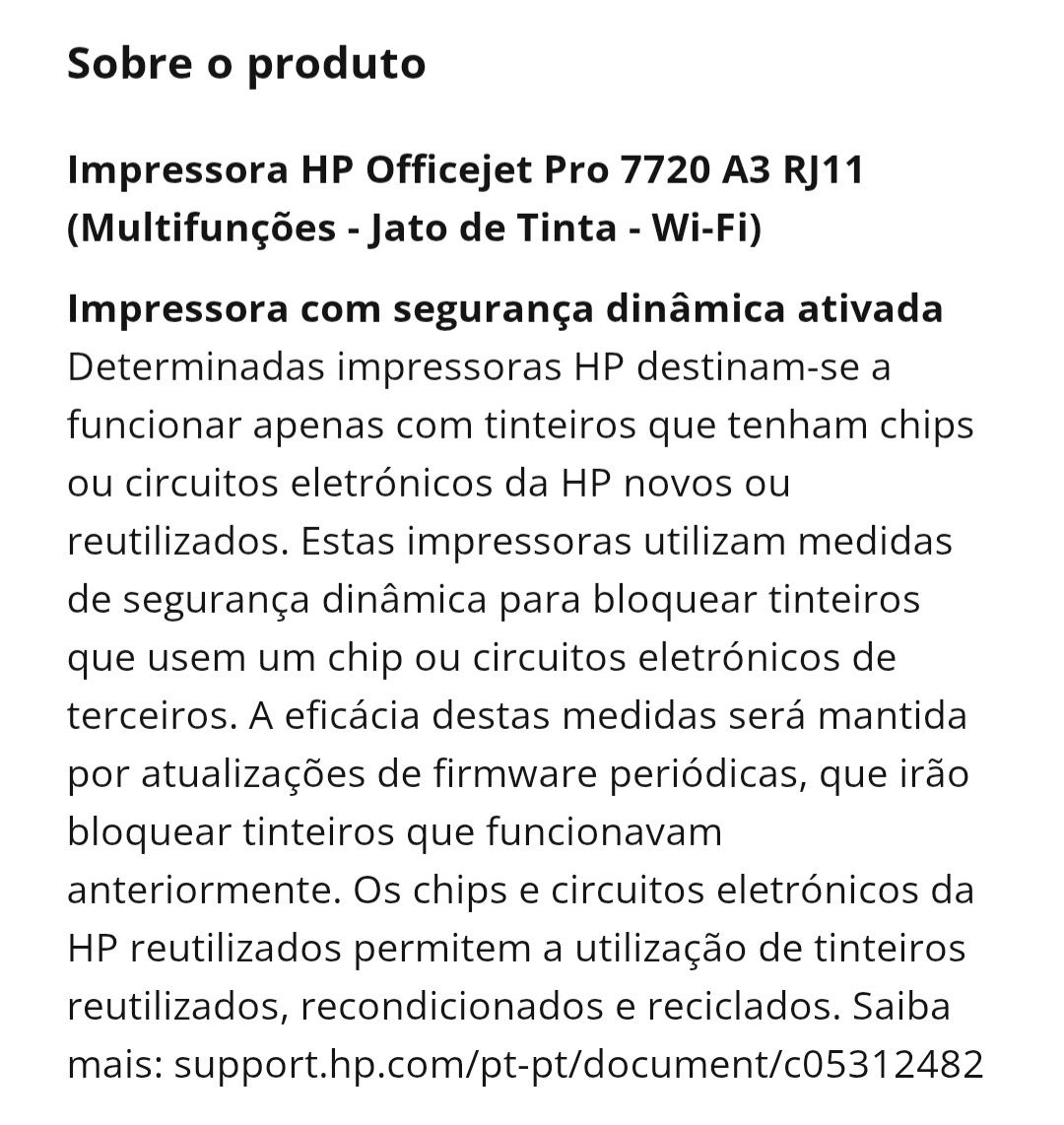 Impressora HP Officejet Pro 7720 A3 RJ11 (Multifunções - Jato de Tinta
